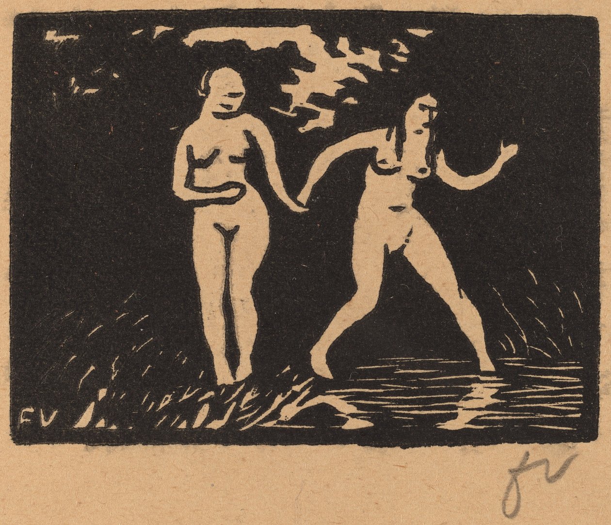 Vstup do vody od Félix Vallotton