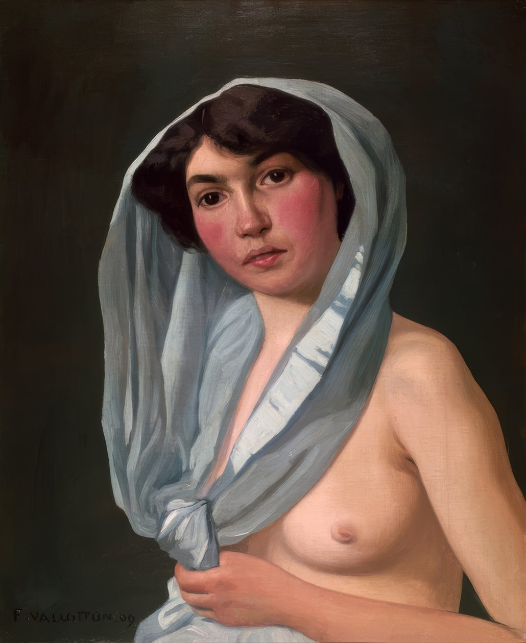 Žena s modrou šálou od Félix Vallotton