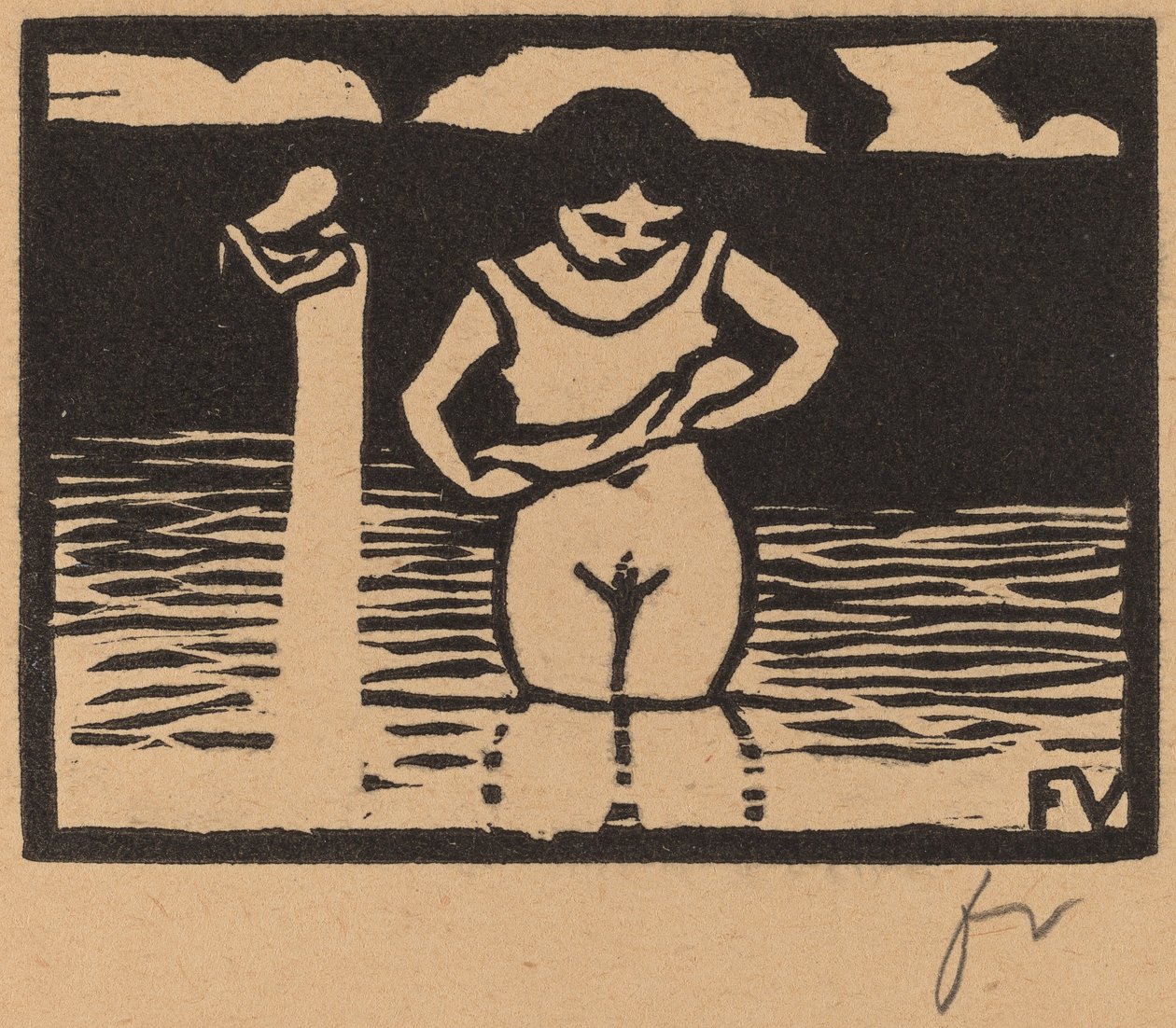 Dívka zvedá košili Dívka si svléká košili, 1893. od Félix Vallotton