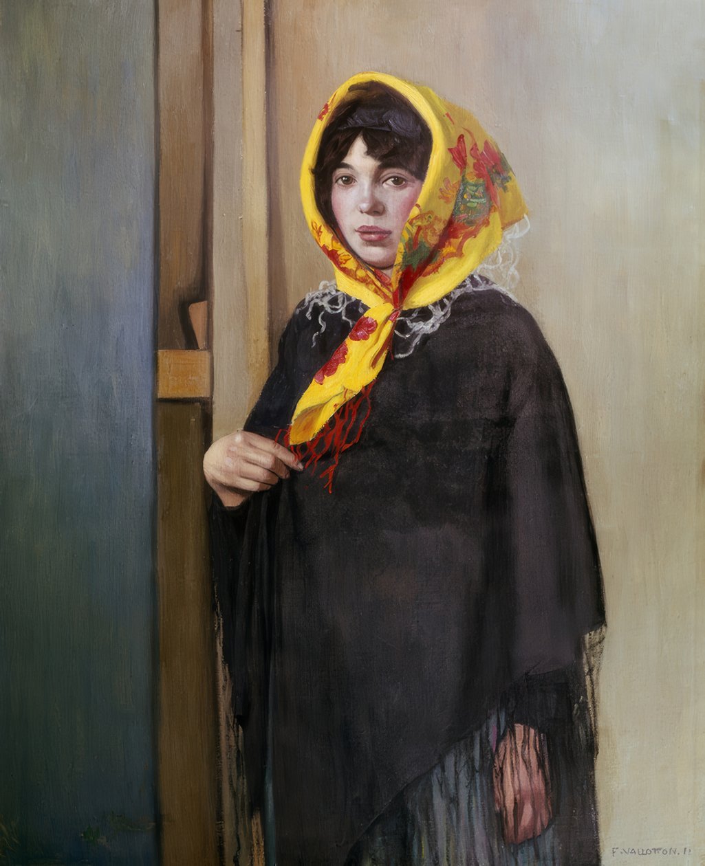 Mladá žena se žlutou šálou od Félix Vallotton