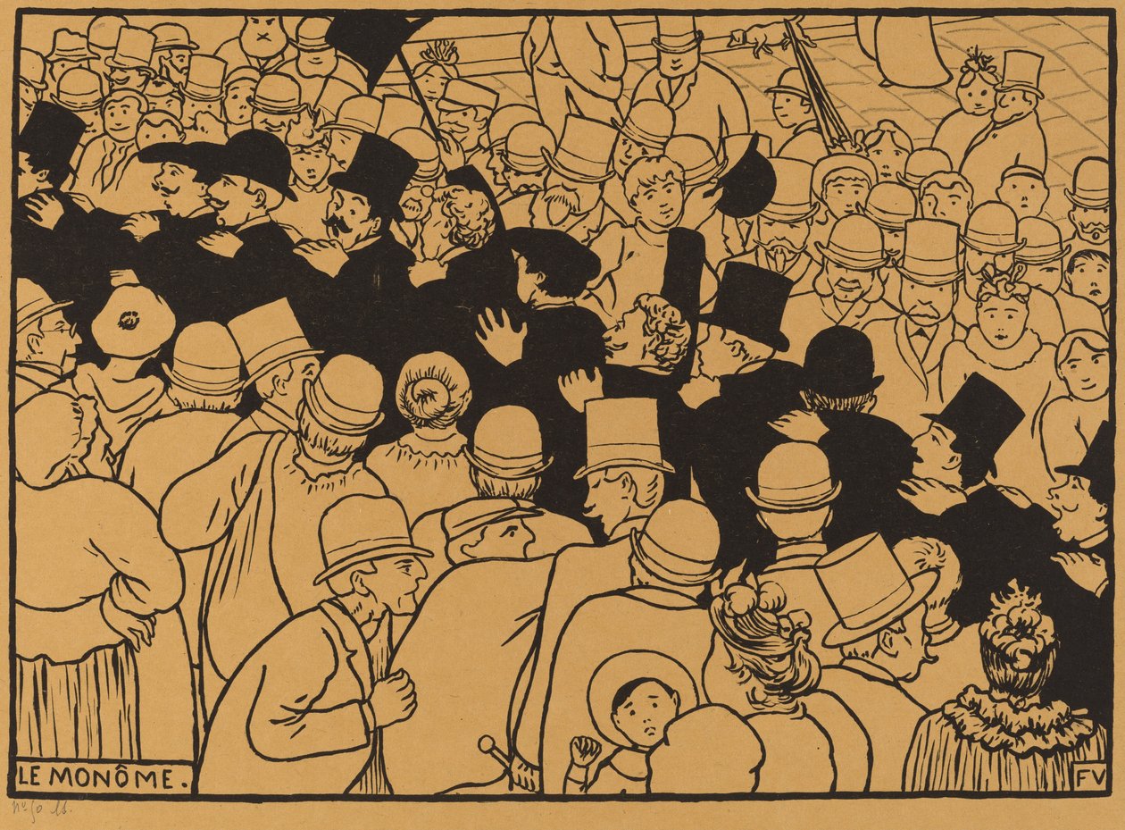 Le Monôme (Průchod ulicemi v jediném souboru) od Félix Vallotton