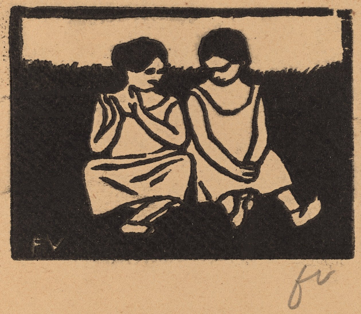 Dvě dívky v košilkách od Félix Vallotton