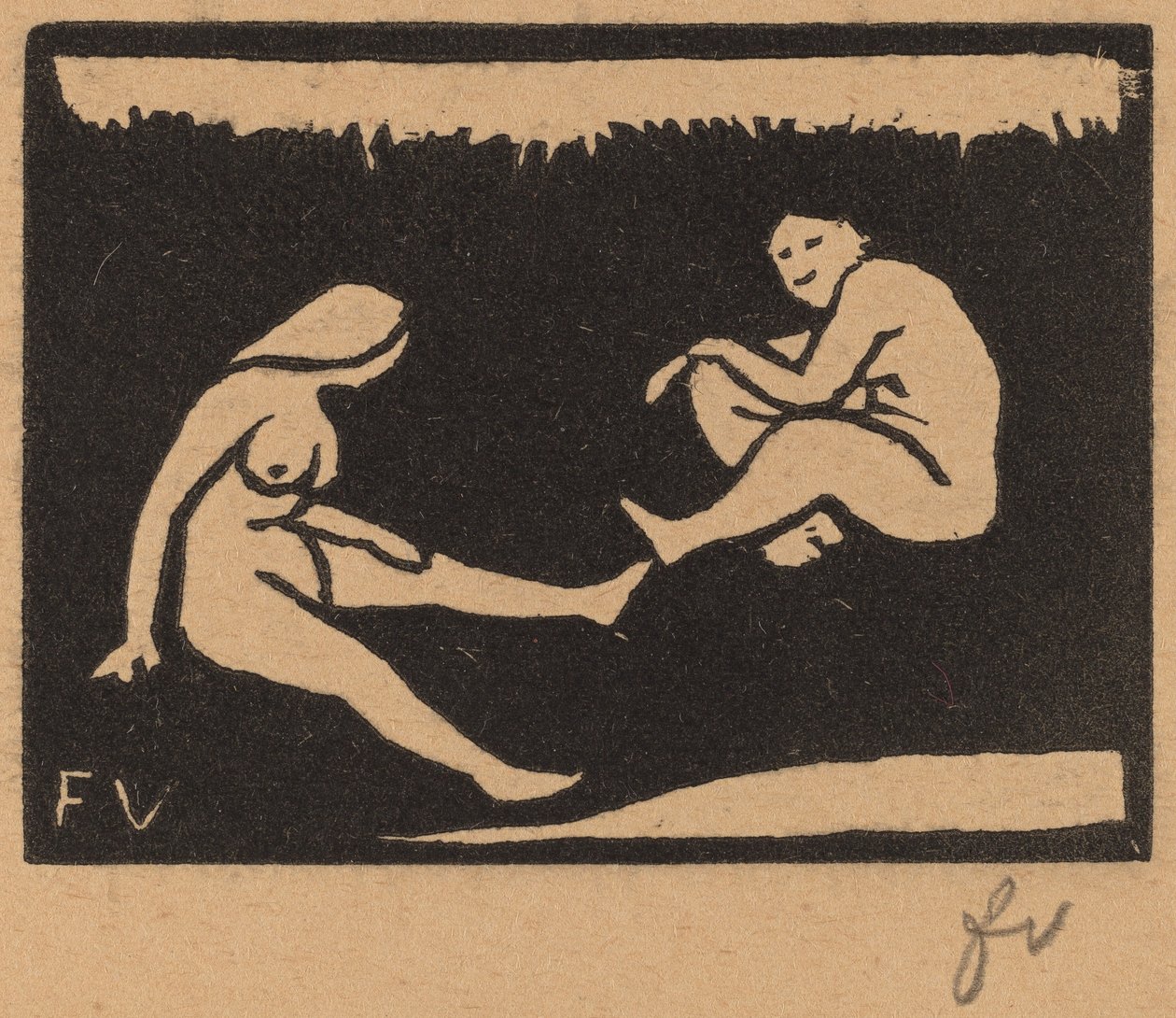 Dva sedící koupající Dva sedící koupající, 1893. od Félix Vallotton