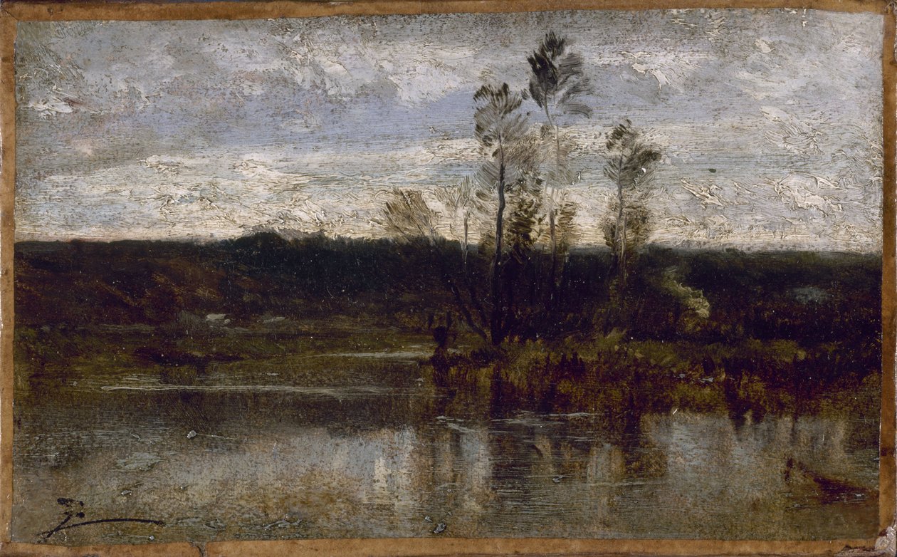 Riverside, mezi lety 1850 a 1860 (olej na papíře na plátně) od Félix Ziem