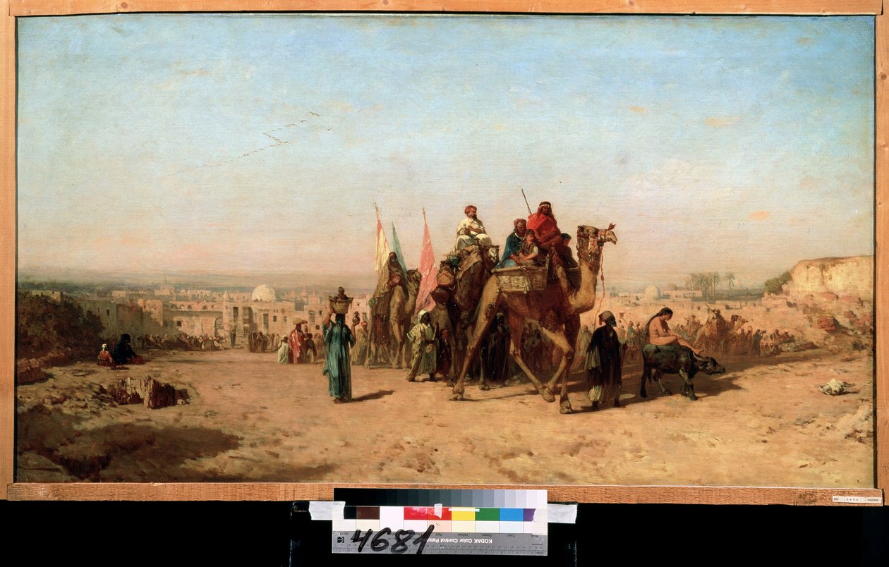 Karavana (Karavana). Obraz Felixe Francoise Ziema (1821-1911). Olej na plátně, 79 x 145 cm od Félix Ziem