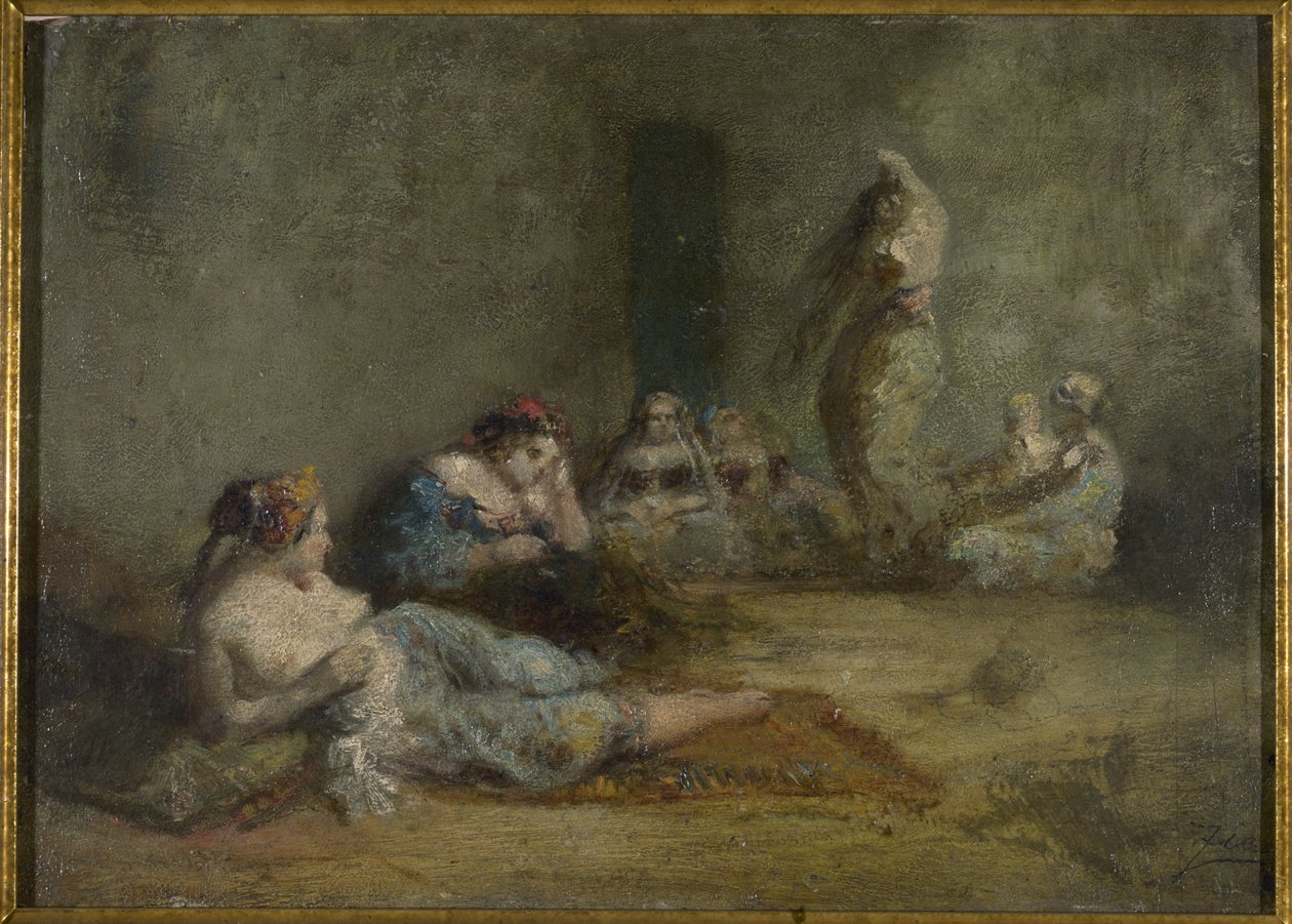 Harém, 1855-1856 (olej na dřevě) od Félix Ziem