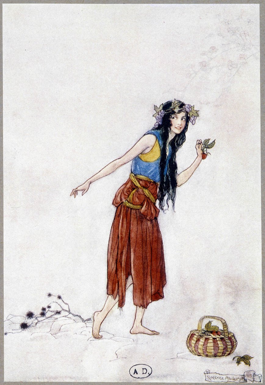 Mladá dívka ve sněhu s jahodou, „My Fairyland““ od Fiony Malcom, ilustrace Florence Anderson od Florence Anderson
