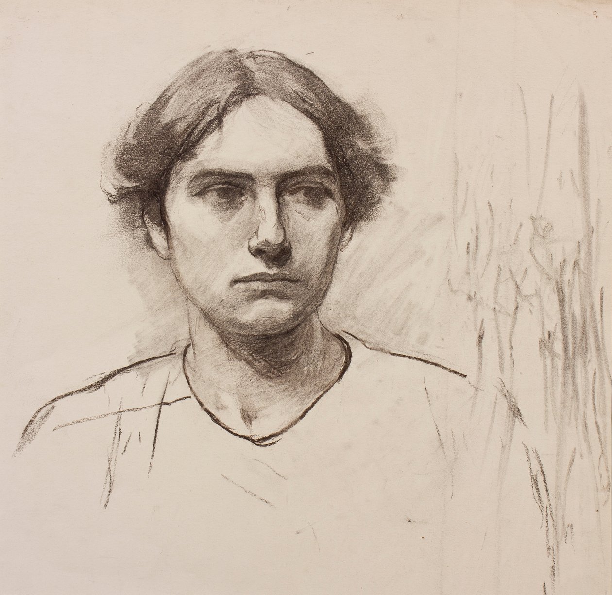 Vedoucí modelu umělecké školy, cca 1900 (uhl na papíře) od Florence Eleanor Shepard