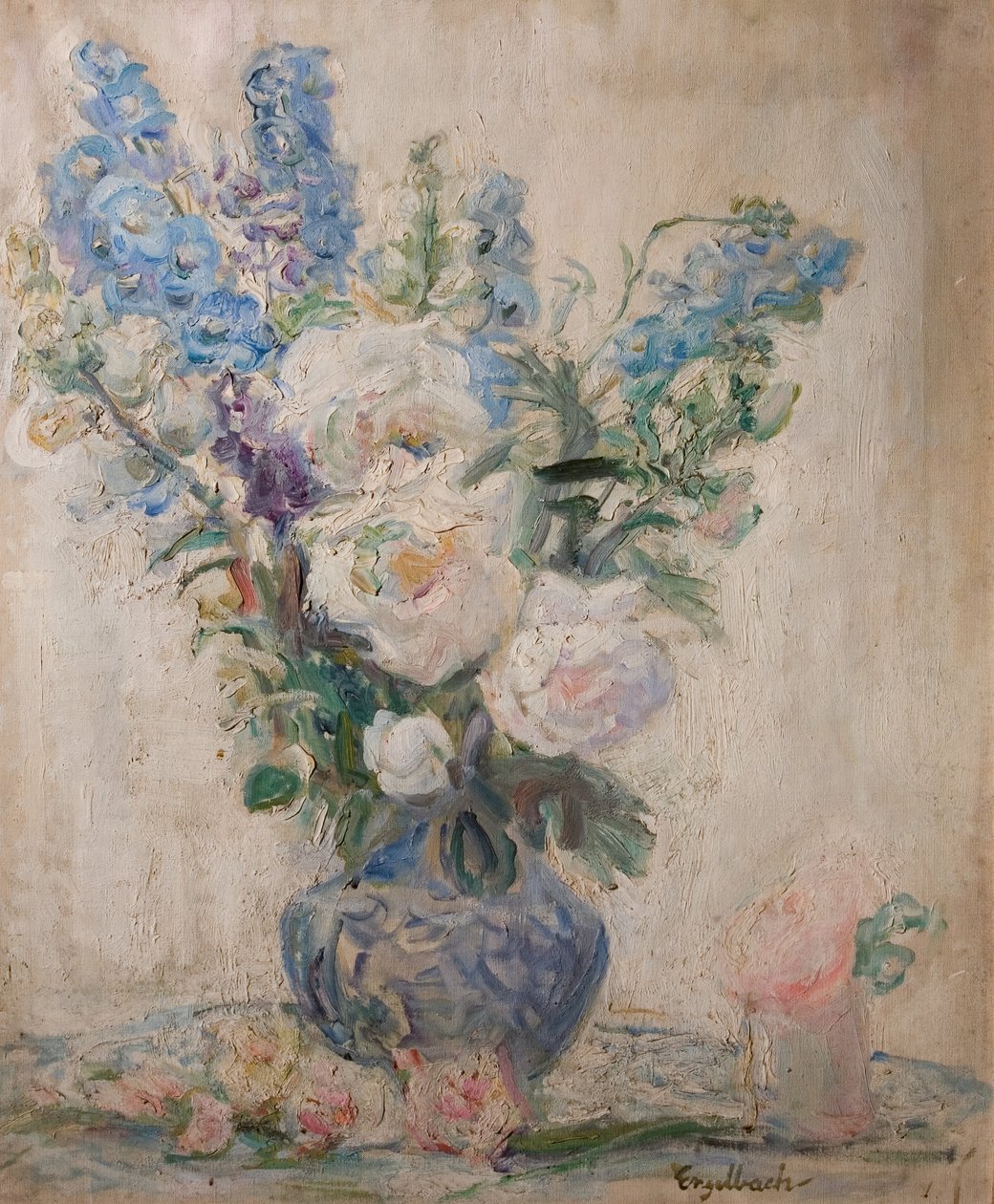 Bílé růže a Delphiniums od Florence Engelbach