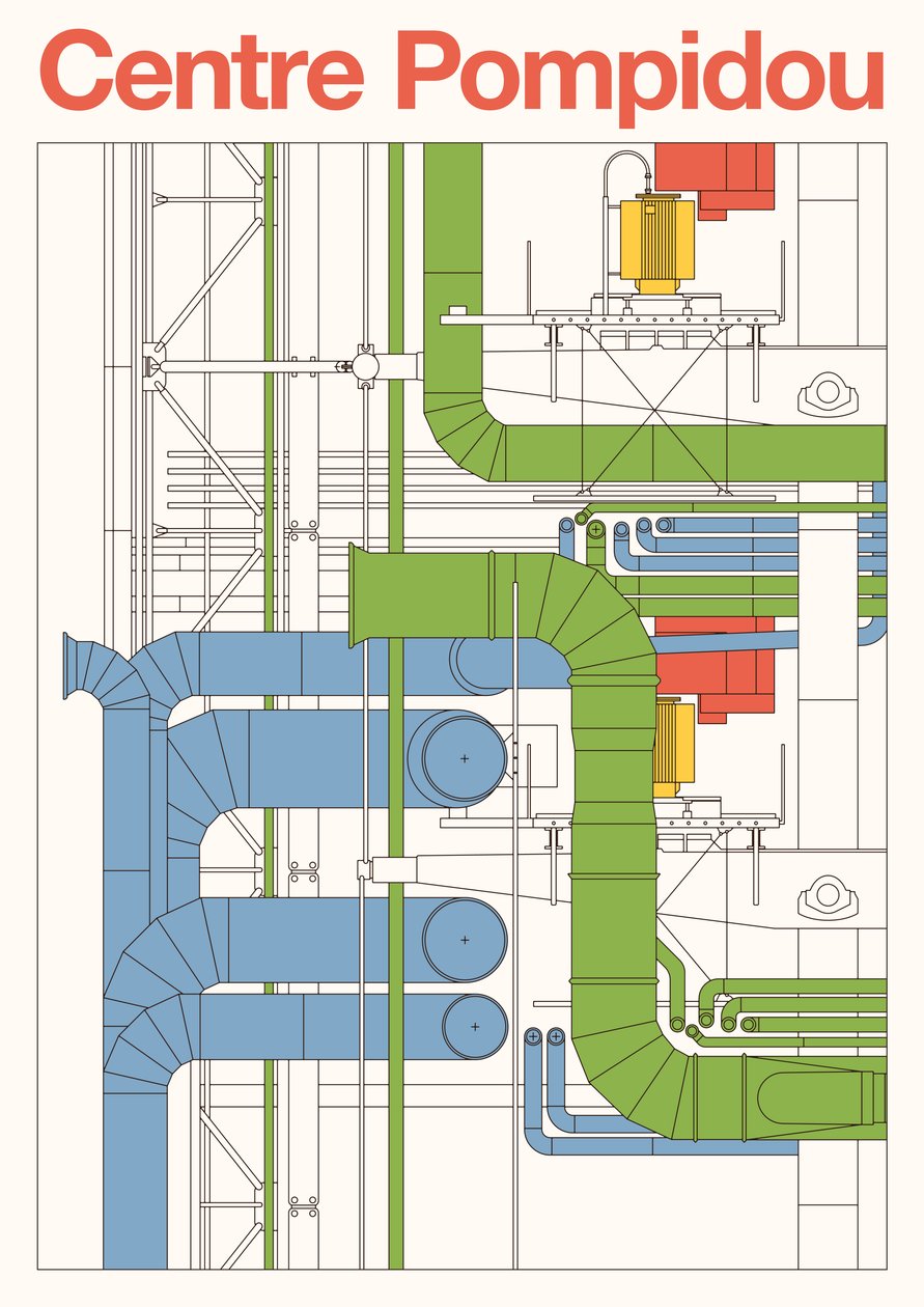 Centre Pompidou, 2023 (digitální) od Florent Bodart