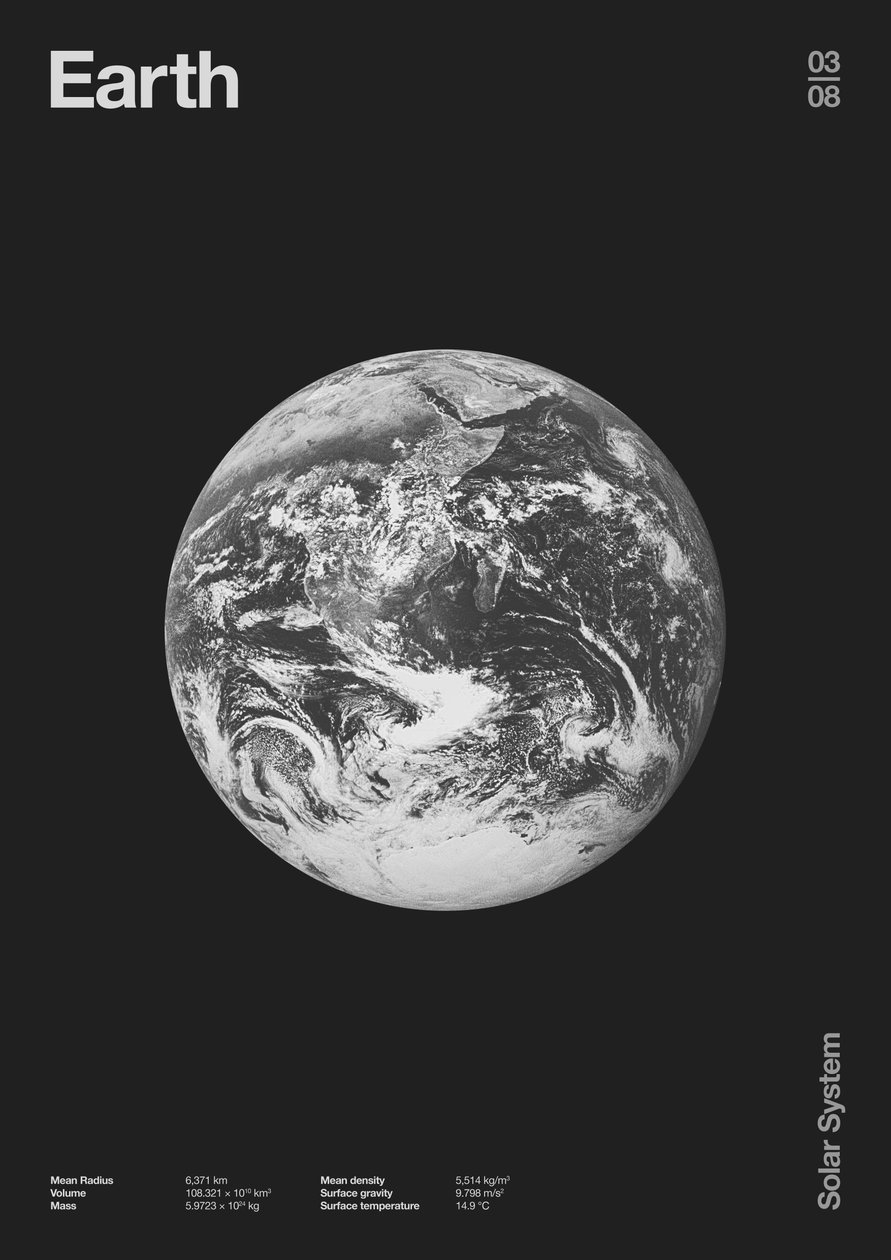 Earth: Minimal Planets Data, 2023 (digitální) od Florent Bodart