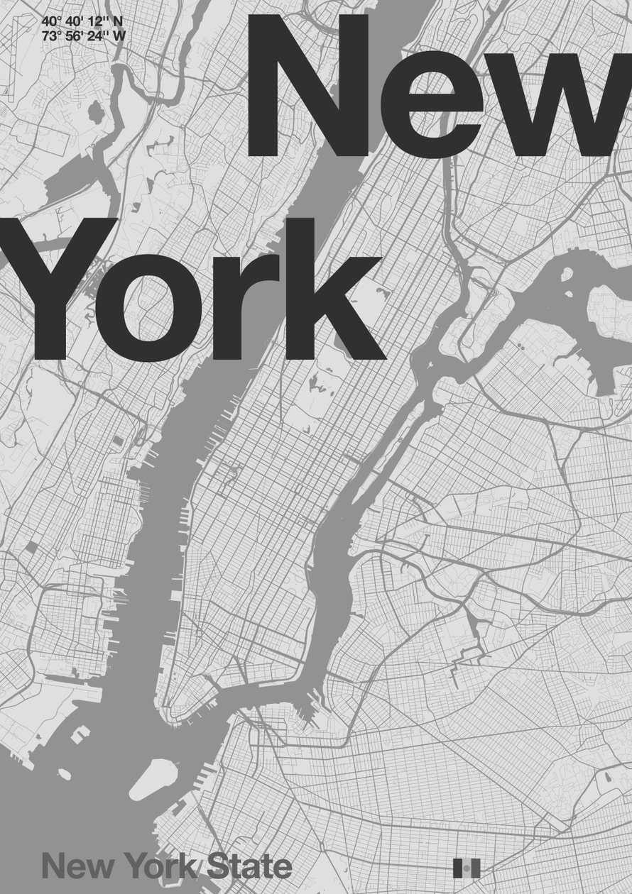 Minimální mapa New Yorku od Florent Bodart