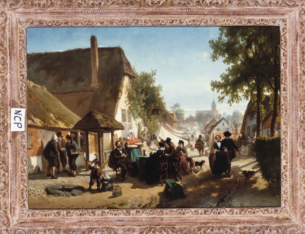 Oběd v hostinci, 1886 od Florent Nicolas Crabeels