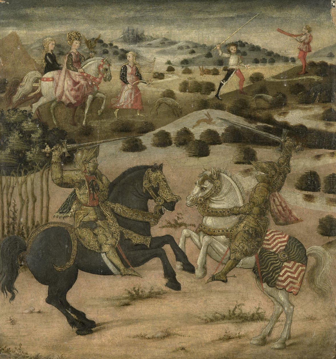 Legend of a Knight (koncový panel kassony), 1450-74 (panel) od Florentine School