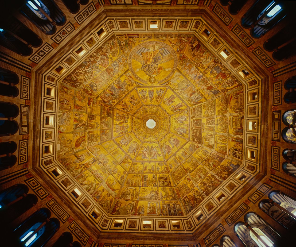 Klenutý strop St Johns Baptisterium, Florencie (mozaika) od Florentine School