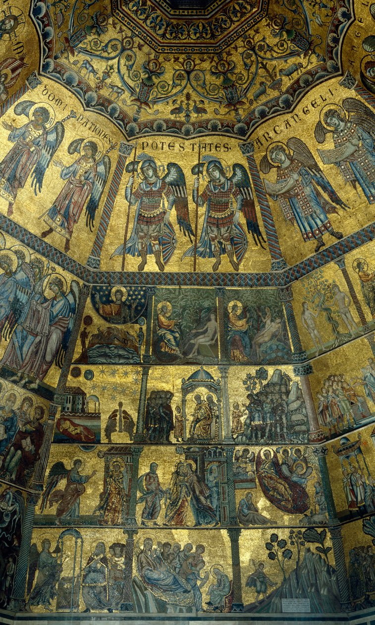 Mozaika na klenutém stropě St Johns Baptistry, Florencie (mozaika) od Florentine School