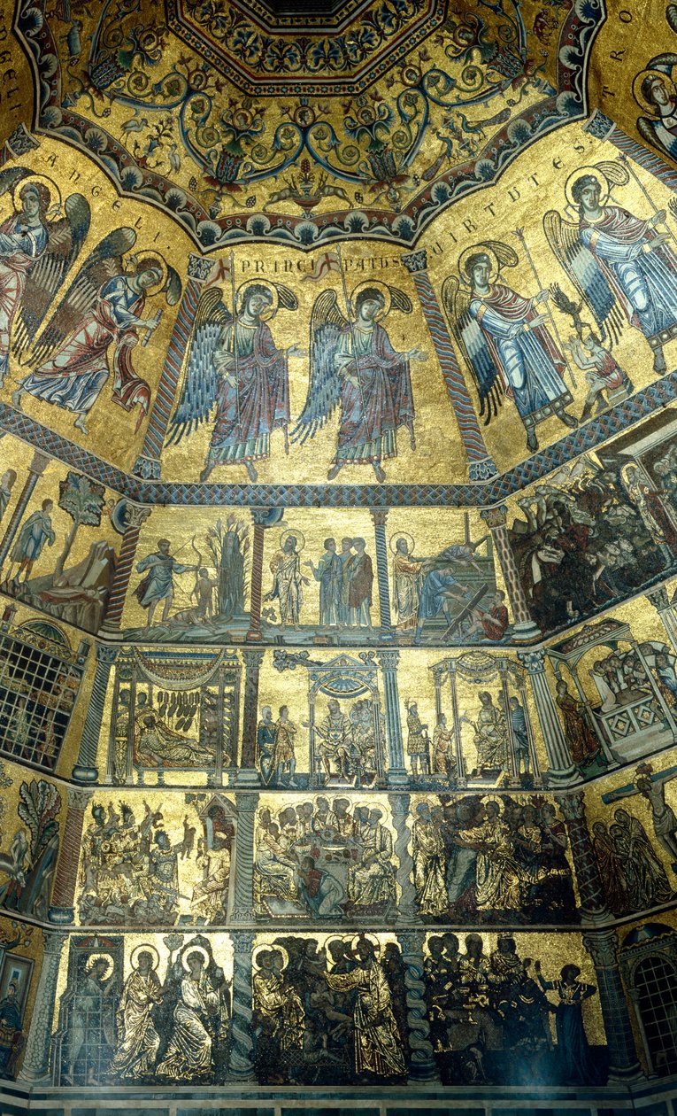 Mozaika na klenutém stropě St Johns Baptistry, Florencie (mozaika) od Florentine School