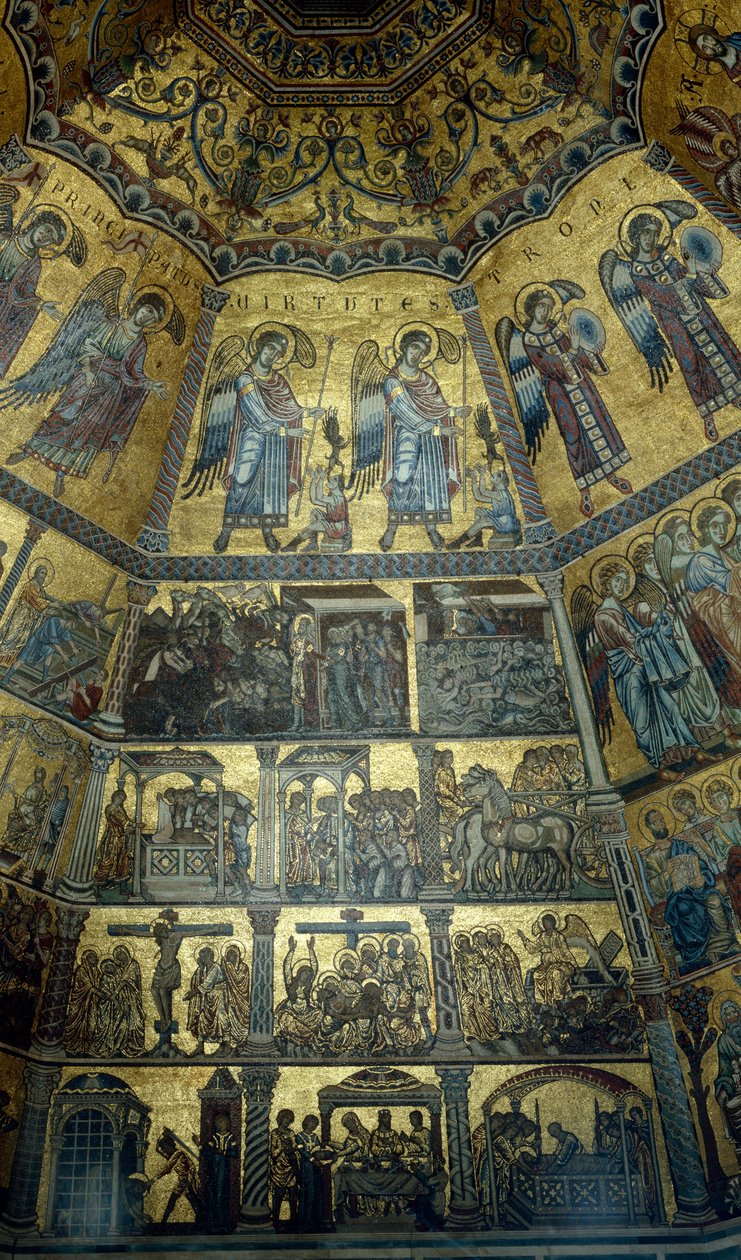 Mozaika na klenutém stropě St Johns Baptistry, Florencie (mozaika) od Florentine School