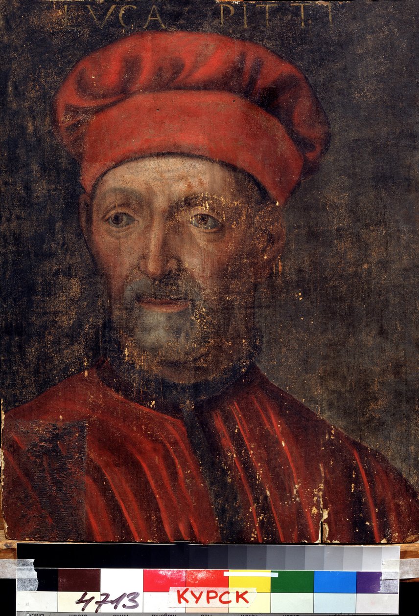 ""Portrét bohatého florentského bankéře Lucy Pitti (1394-1472)"" Dal své jméno Palazzo Pitti) Obraz florentské školy z počátku 16. století Regionální galerie umění Deineka, Kursk Rusko od Florentine School
