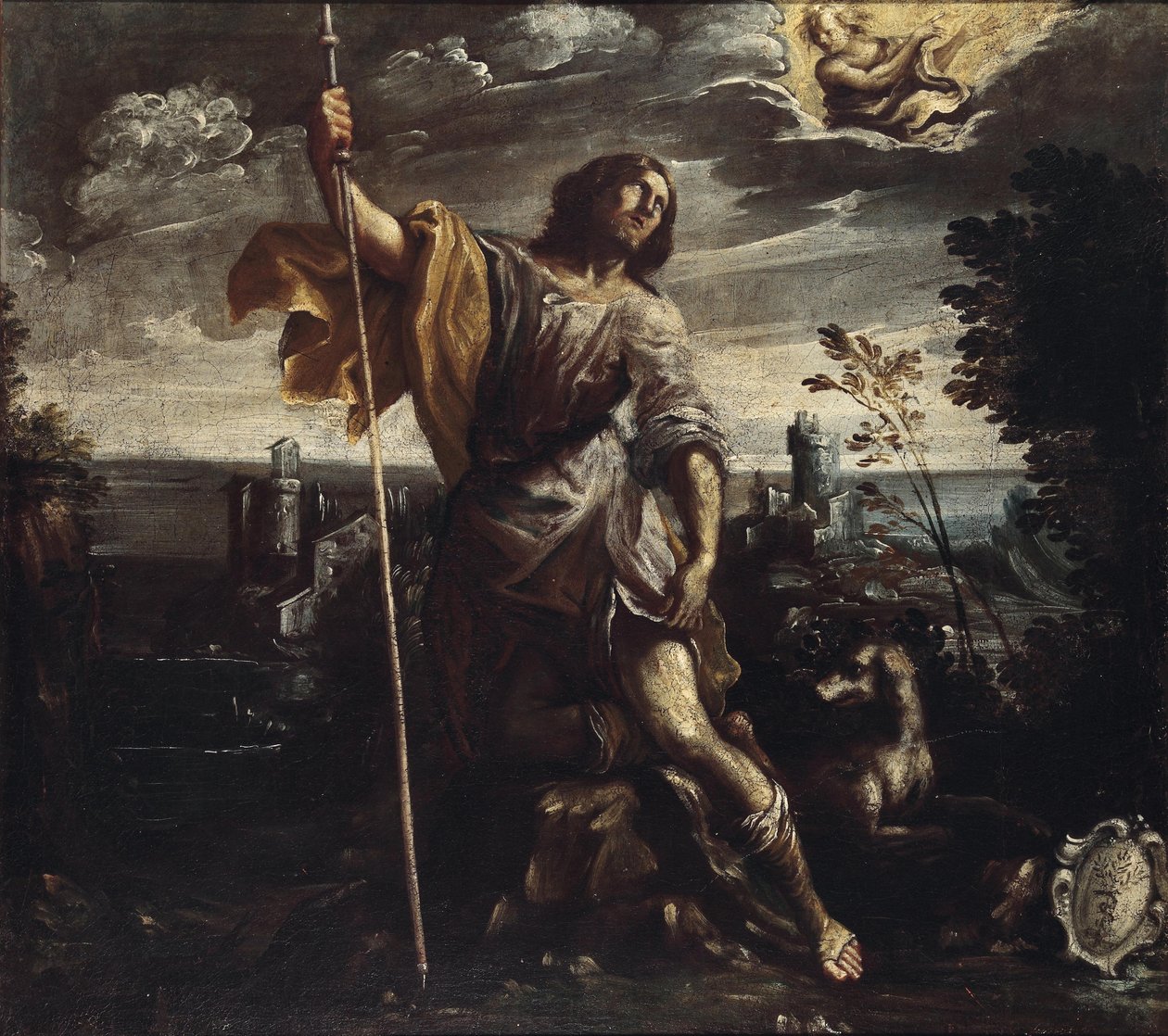 Svatý Roch v krajině od Follower of Giovanni Andrea Donducci
