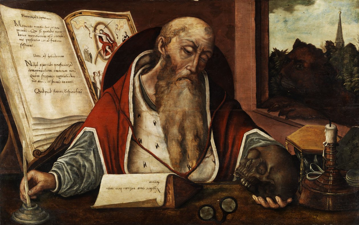 Svatý. Jerome v případě. od Follower of Joos van Cleve