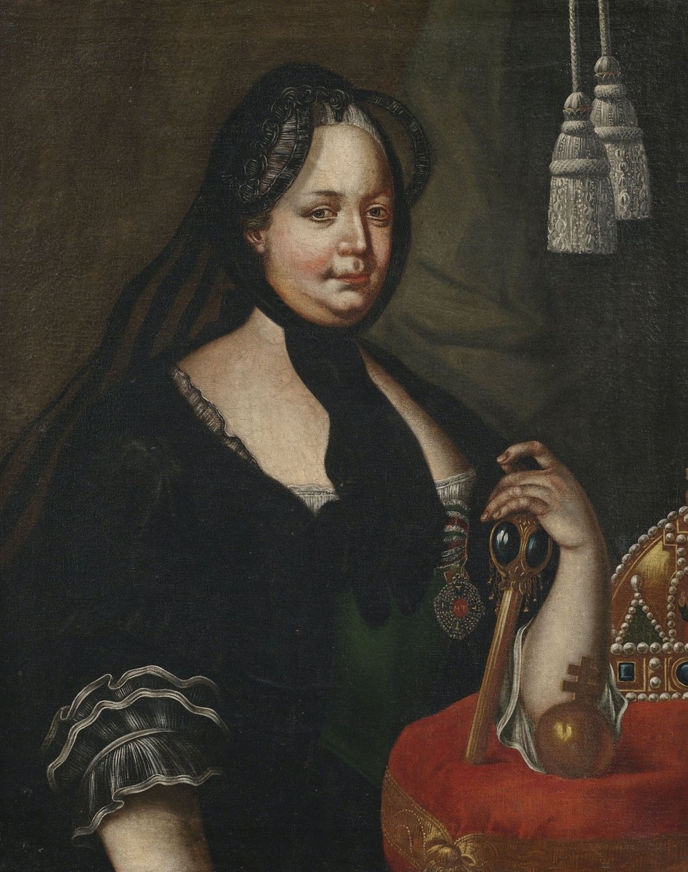 Císařovna Marie Terezie v kostýmu vdovy od Follower of Joseph Ducreux