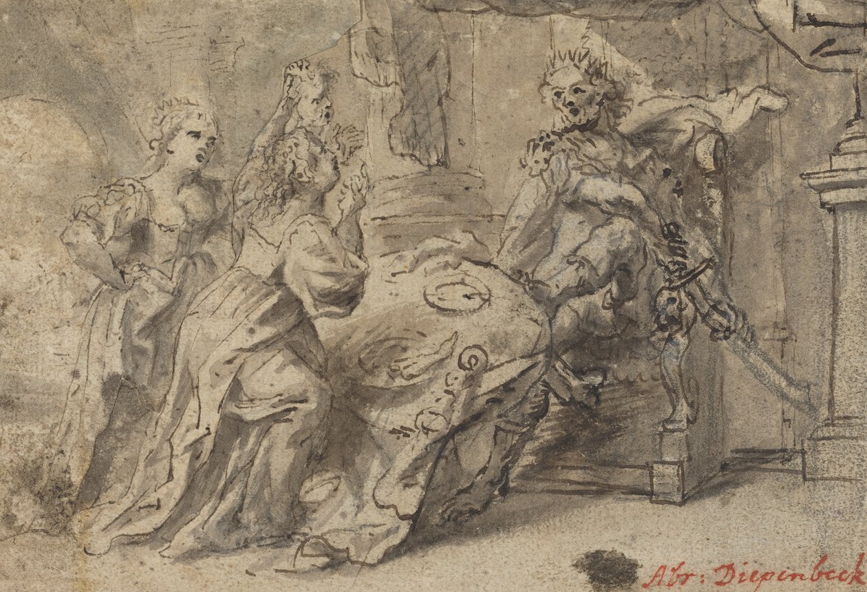 Philomela, Procne a thrácký král Tereus od Follower of Abraham van Diepenbeeck