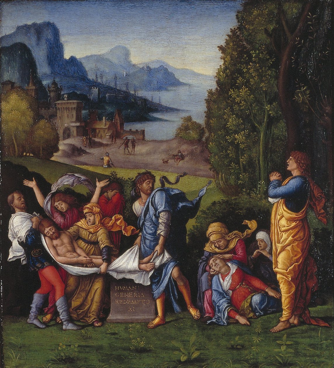 Nizozemština: Pohřbení Krista Pohřbení Krista od Follower of Andrea Mantegna