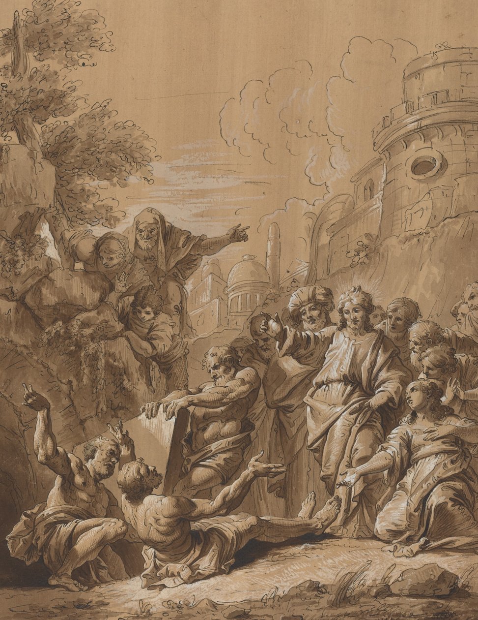 Vzkříšení Lazara od Follower of Francesco Fontebasso