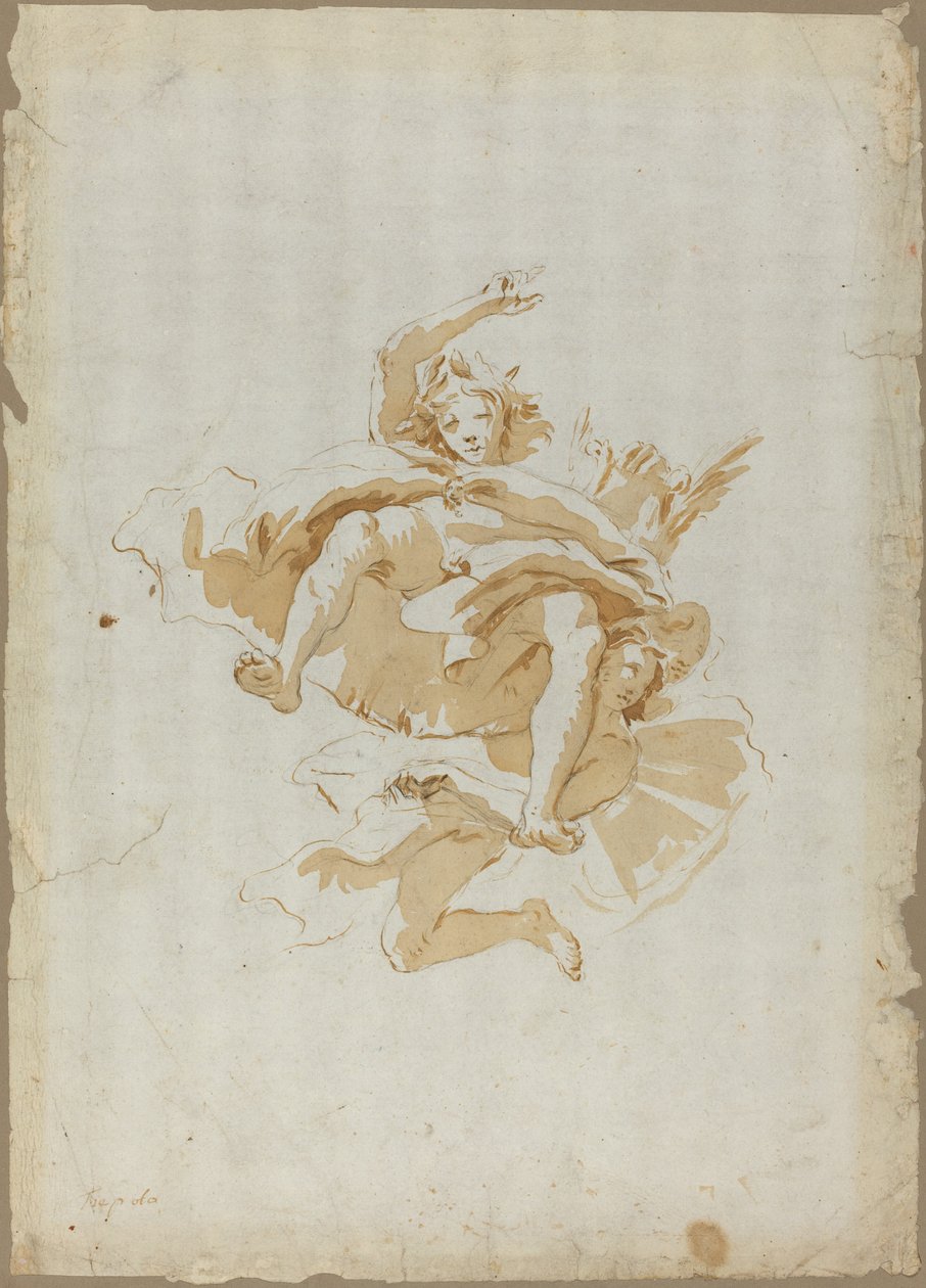 Kresba pro stropní fresku od Follower of Giovanni Battista Tiepolo