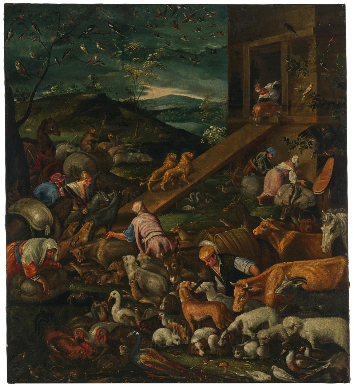 Jacopo Bassano (nástupce) Vstup zvířat do Noemovy archy od Follower of Jacopo Bassano