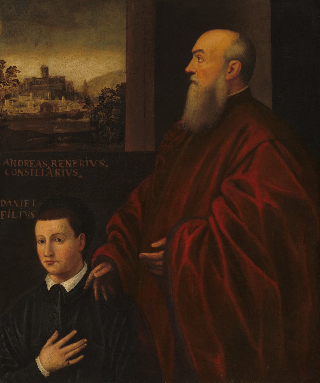 Andrea Renier a jeho syn Daniele od Follower of Jacopo Tintoretto
