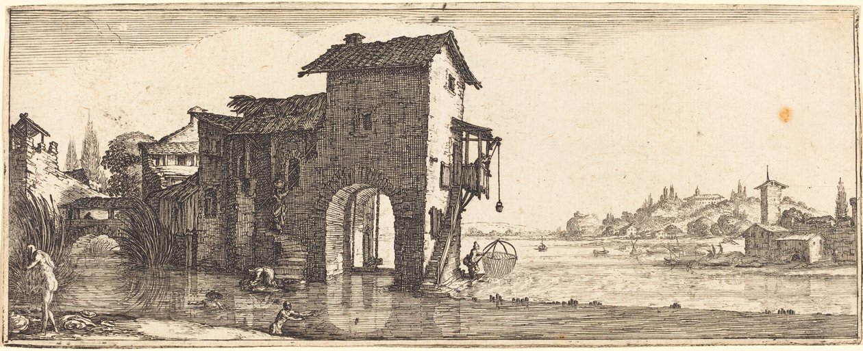 Vodní mlýn od Follower of Jacques Callot