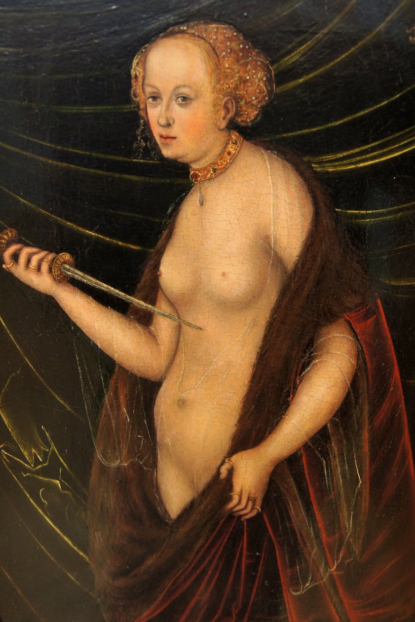 Německy: Selbstmord der Lucretia Sebevražda Lukrécie od Follower of Lucas Cranach the Elder