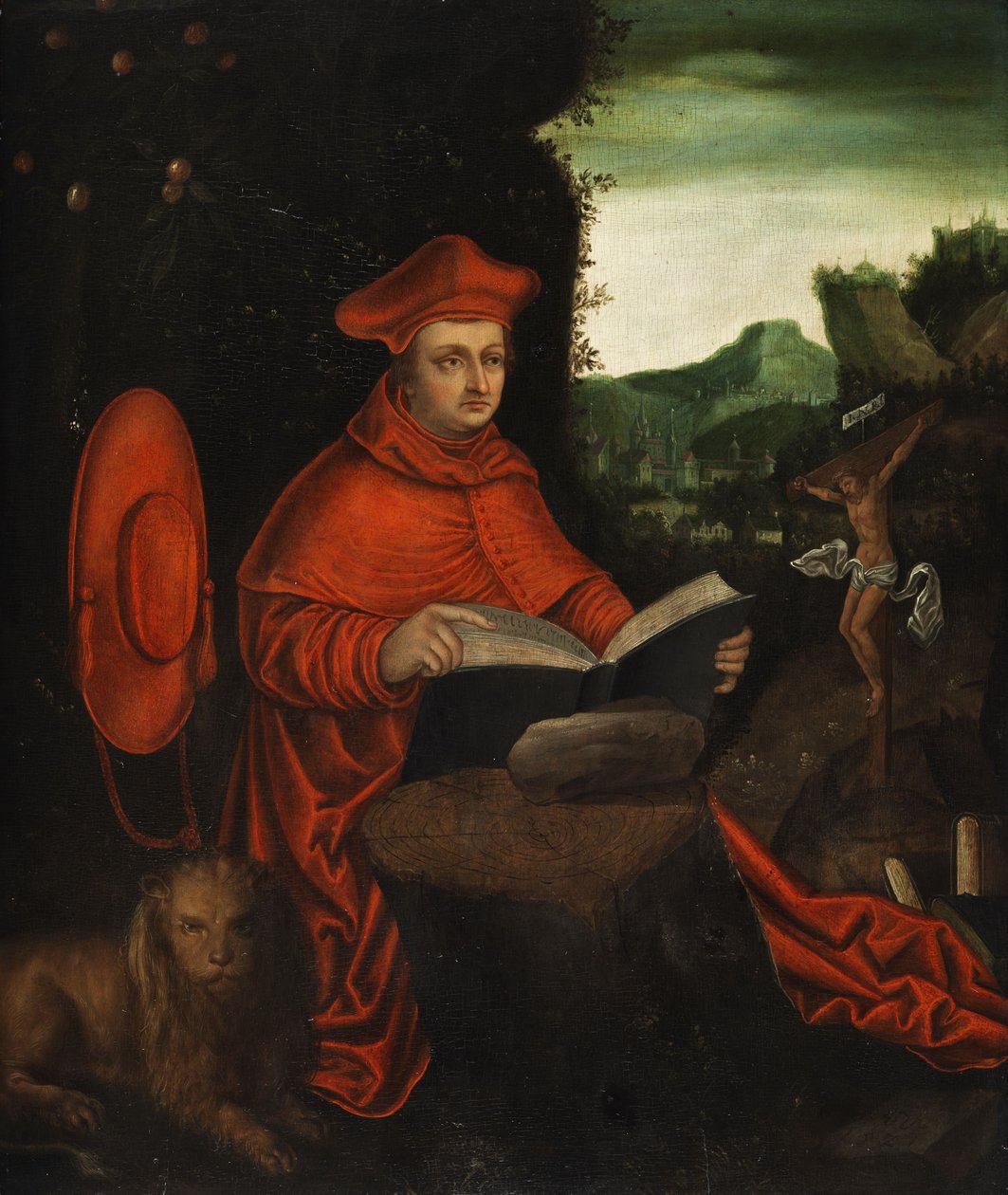 Kardinál Albrecht Braniborský jako církevní otec Jeroným od Follower of Lucas Cranach the Elder