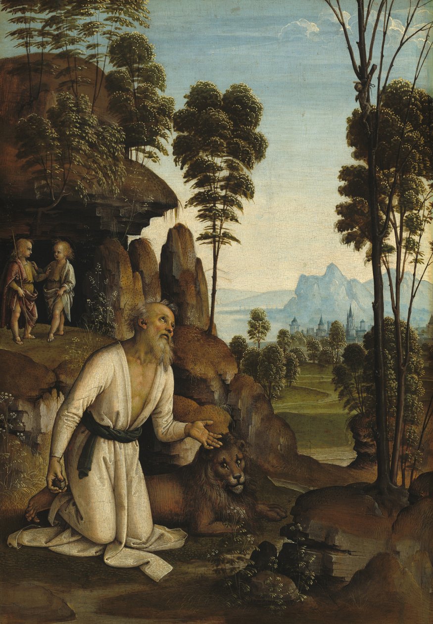 Svatý Jeroným v divočině od Follower of Pietro Perugino
