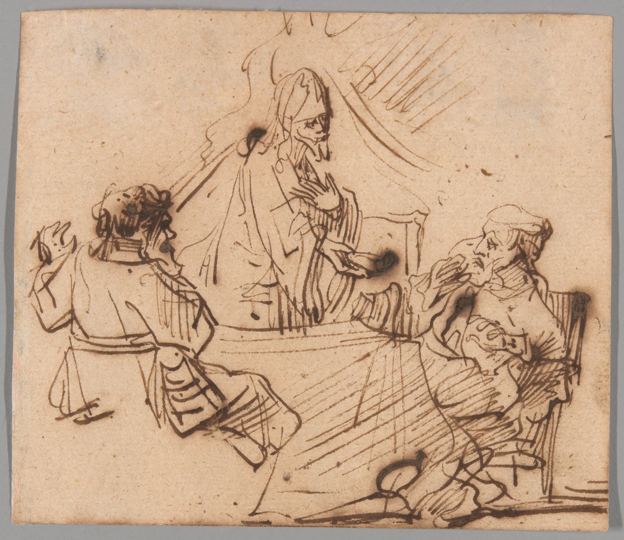 Večeře v Emauzích od Follower of Rembrandt van Rijn