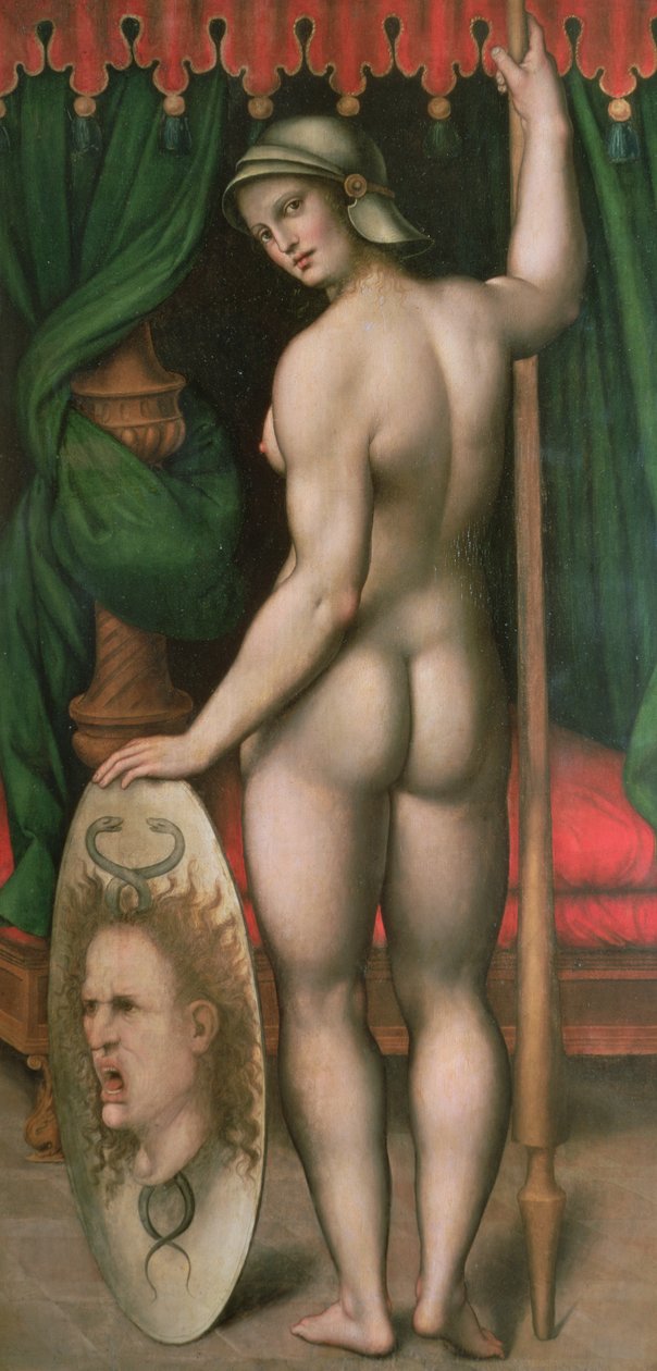 Pallas Athena (panel) od Fontainebleau School