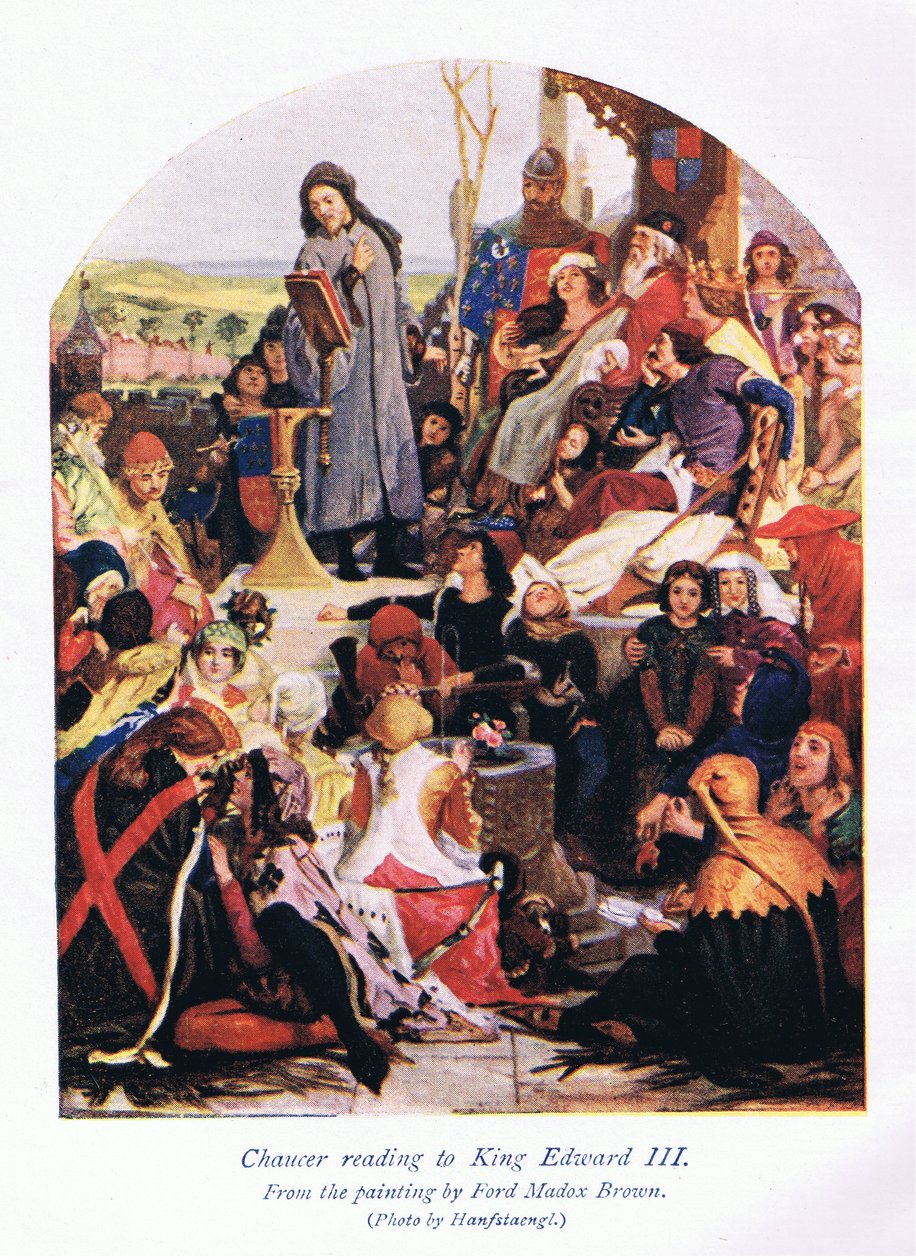 Chaucer čte králi Edwardovi III od Ford Madox Brown
