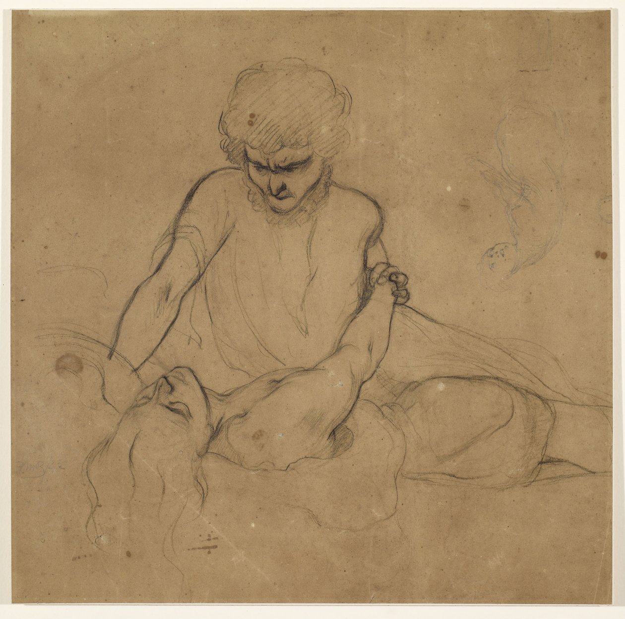 Parisinin spánek - Studie pro prince Aza a Parisinu od Ford Madox Brown