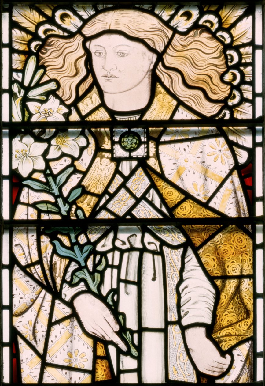 Archanděl Michael, 1862 (vitráže) od Ford Madox Brown