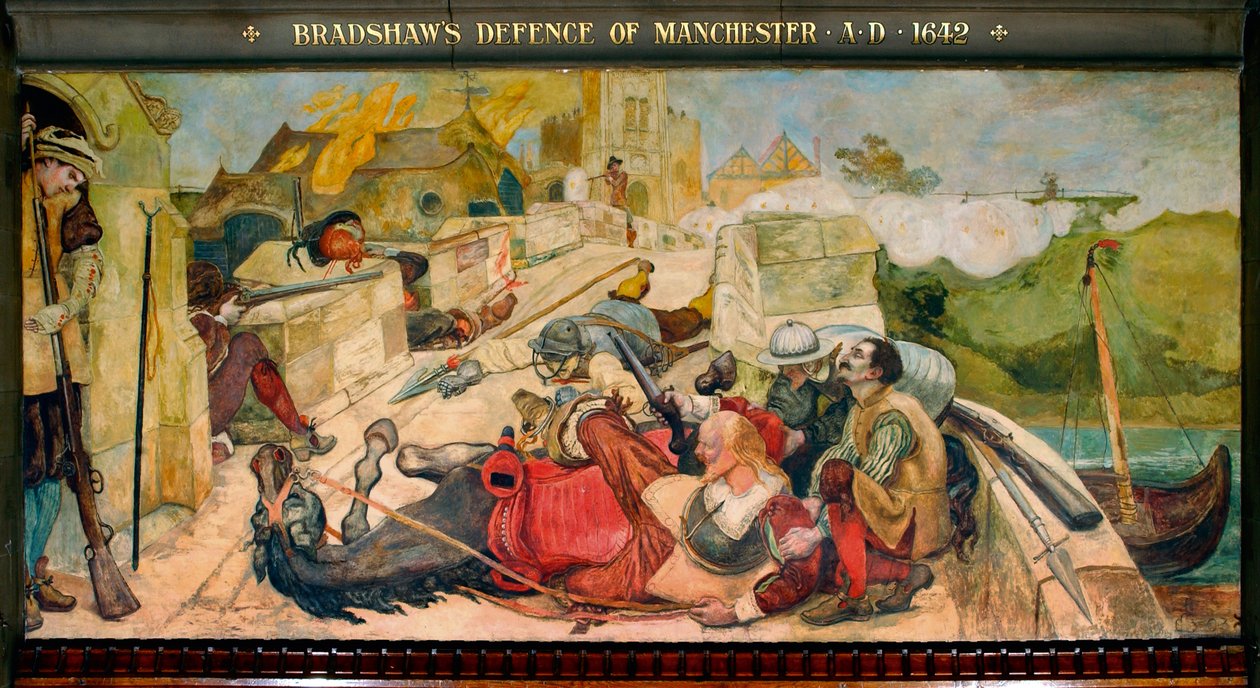 Bradshawova obrana Manchesteru AD 1642 od Ford Madox Brown