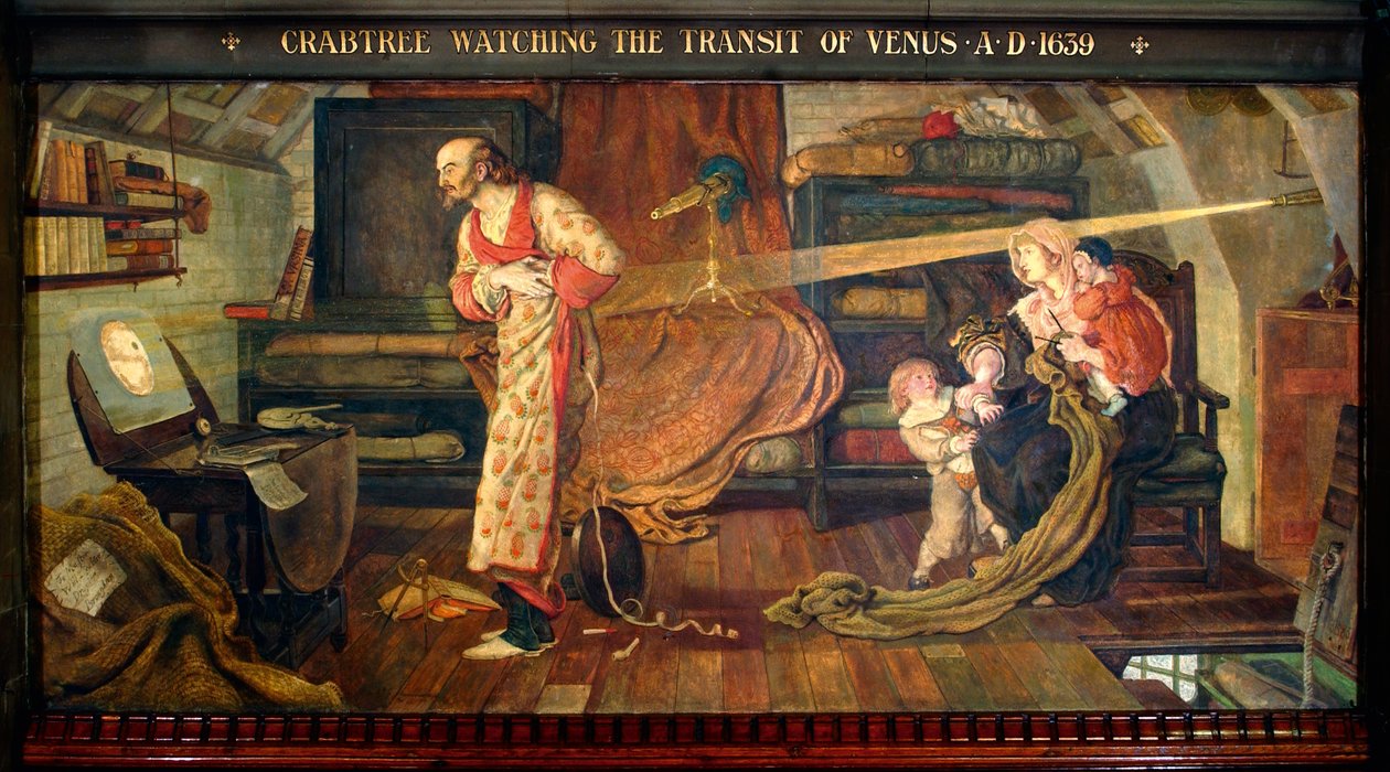 Crabtree sleduje přechod Venuše 1639 od Ford Madox Brown