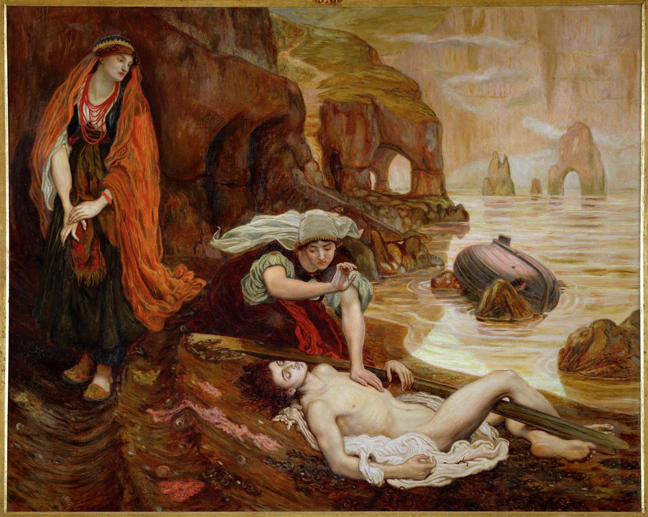 Haydee objevuje tělo Dona Juana ... (malba na plátně) od Ford Madox Brown