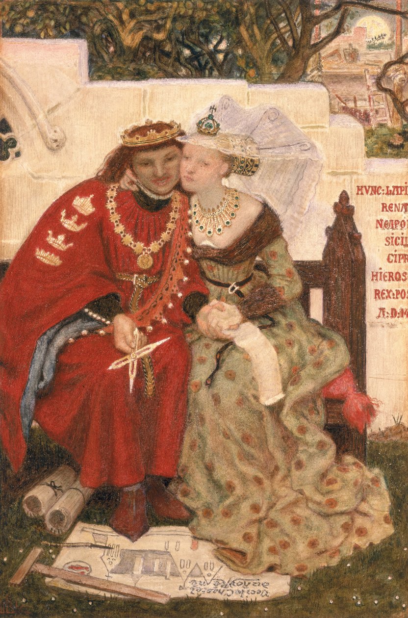 Líbánky krále Renesa (wc na papíře) od Ford Madox Brown