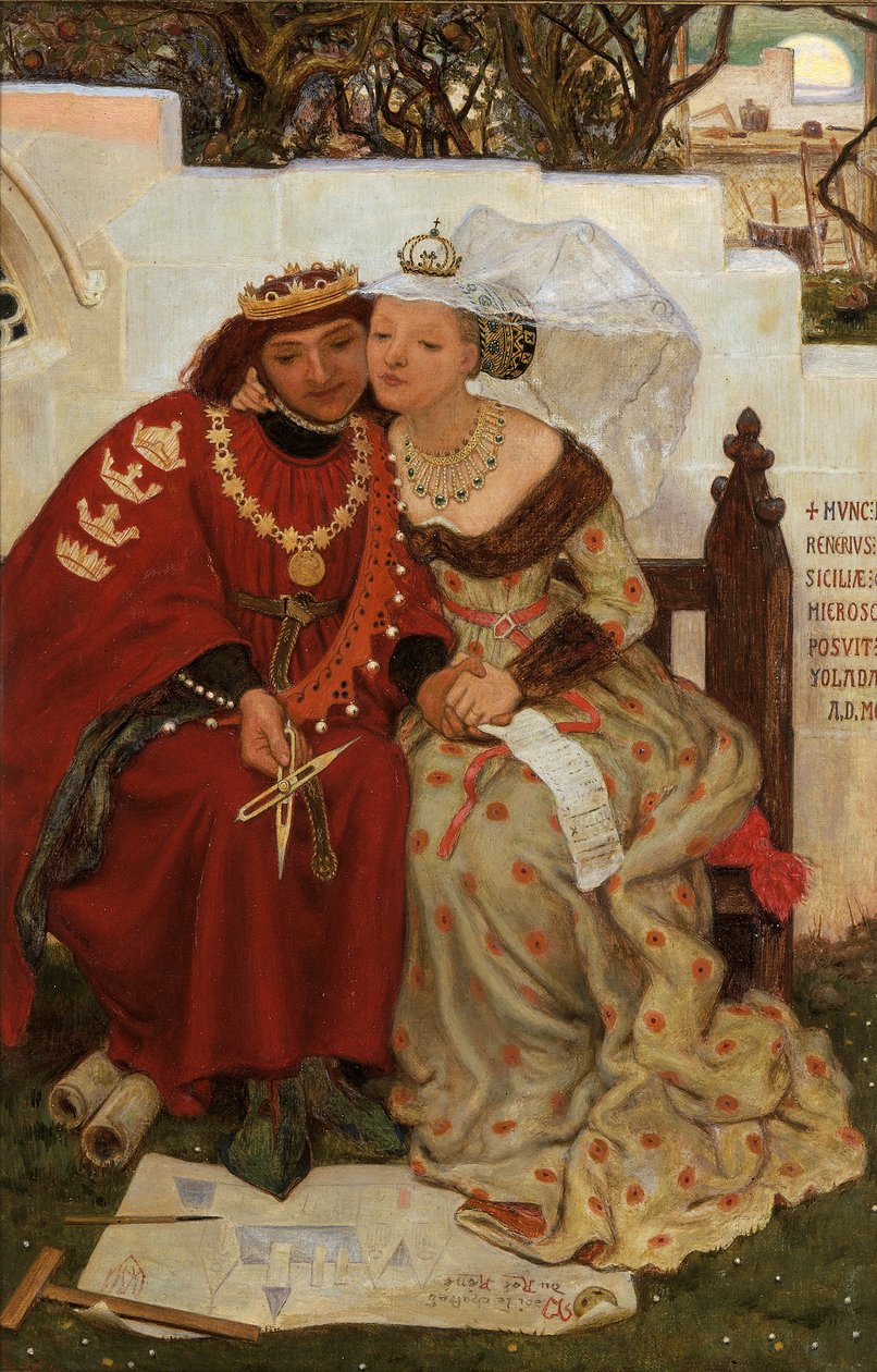 Líbánky krále Reneho: Architektura, 1864 od Ford Madox Brown