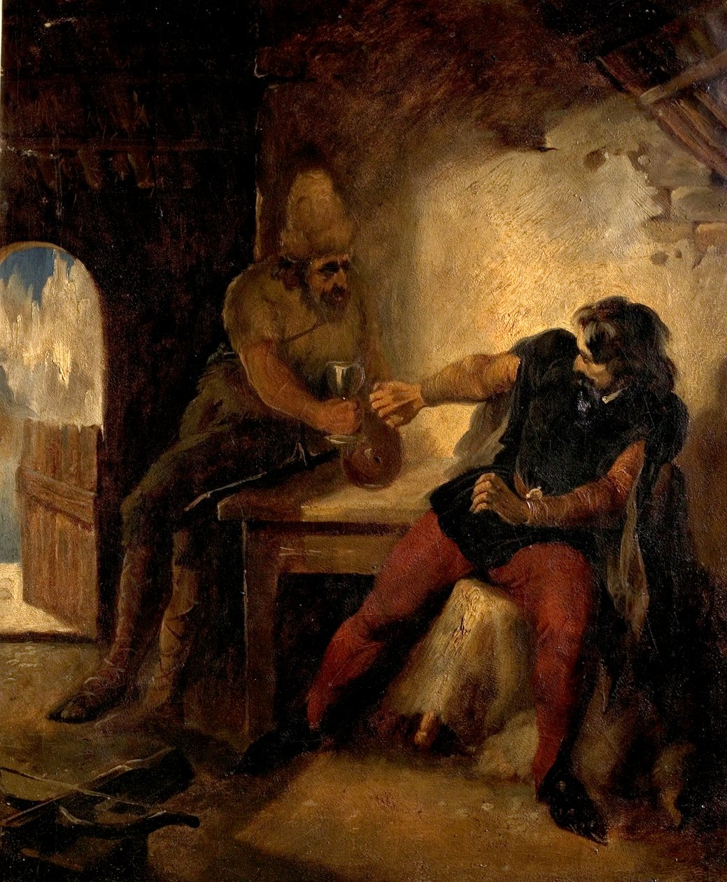 Manfred v chatě lovců kamzíků, kolem roku 1850 od Ford Madox Brown