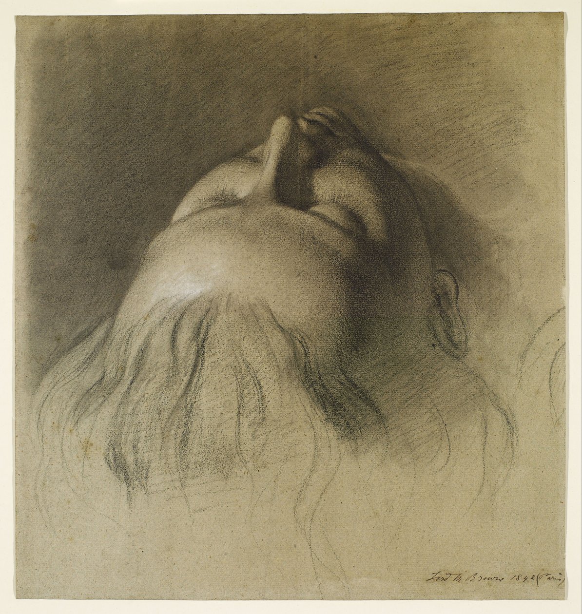Parisin spánek - Studie pro hlavu Parisiny od Ford Madox Brown