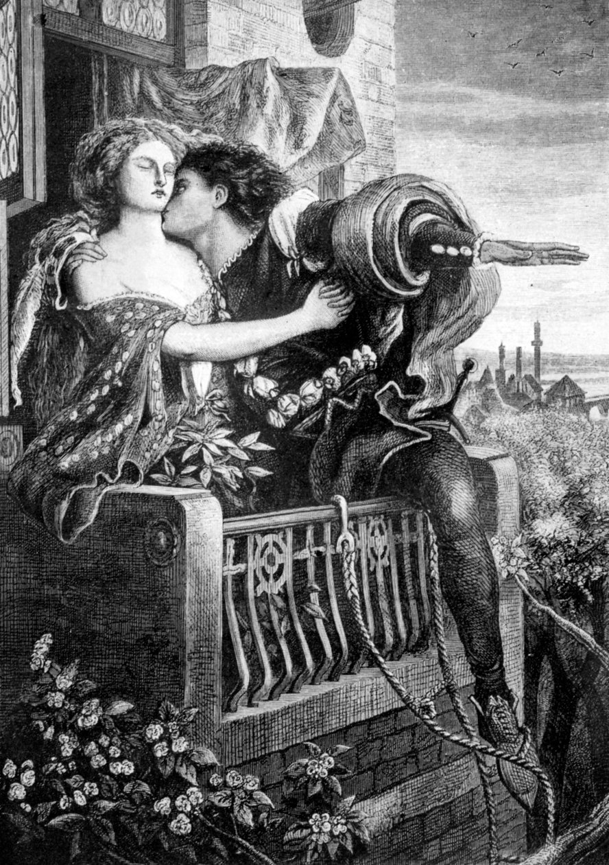 Scéna ze Shakespearova Romea a Julie, 60. léta 19. století od Ford Madox Brown