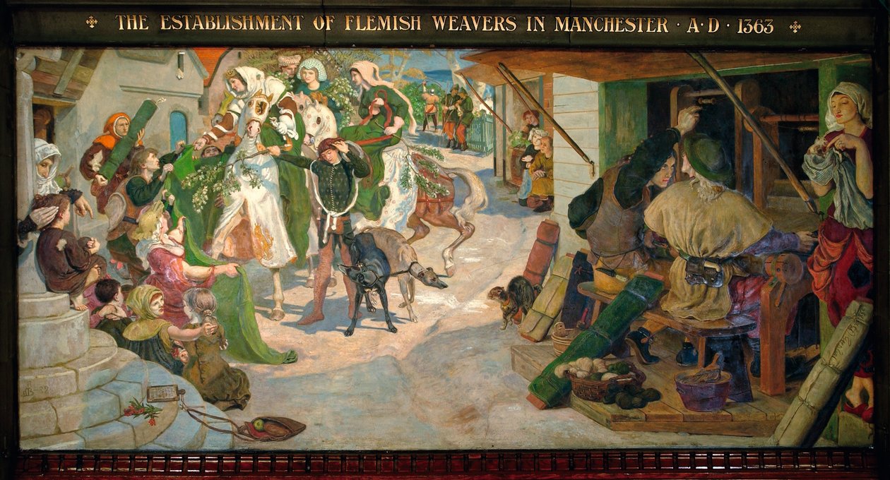 Založení vlámských tkalců v Manchesteru v roce 1363 od Ford Madox Brown